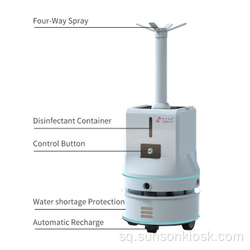 Dezinfektimi tejzanor Makinat Fogging Robot Sanitizer